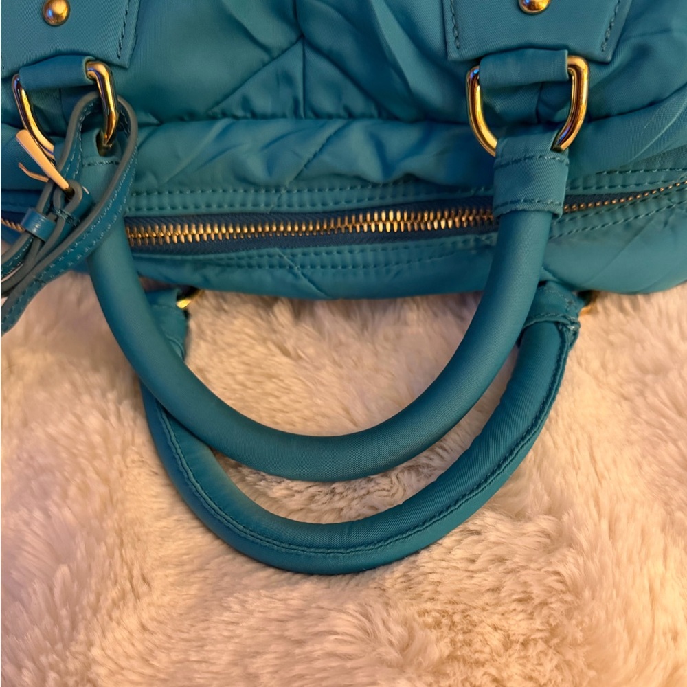 PRADA TURQUOISE QUILTED WITH COA CARD DUSTBAG AND LONG STRAP - Picture 13 of 16